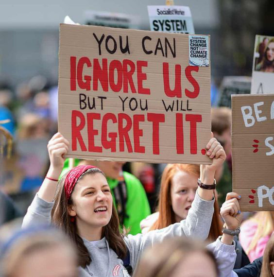 Students take part in a strike for the climate crisis in London Photograph: Rebecca Brown/PA